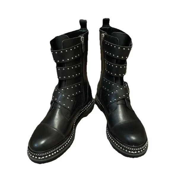 Vince Camuto, Bobette Black Studded Boots. (6M) - Picture 2 of 16